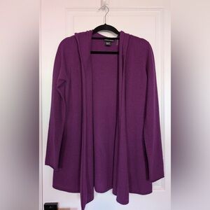 Cashmere Cashmere Women’s Hooded Cashmere Cardigan Purple Size Medium
